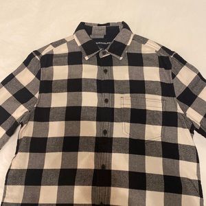 Mens Calvin Klein Jeans Black and White Check Flannel Button Down